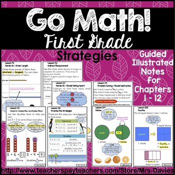 Preview of Go Math! First Grade Strategies - Illustrated Notes Bundle