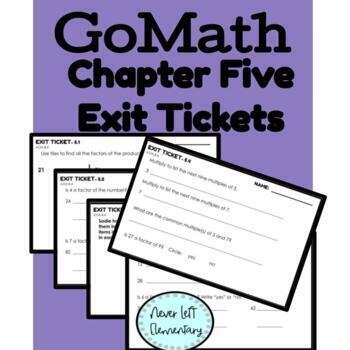 Preview of Go Math Fourth Grade Chapter Five - Exit Tickets