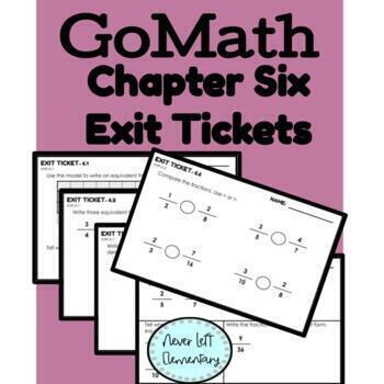 Preview of Go Math Fourth Grade Chapter Six - Exit Tickets