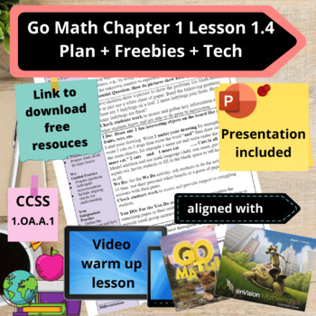 Preview of Go Math Grade 1 Problem Solving Lesson 1.4 w/ Tech, Differentiation & Freebies