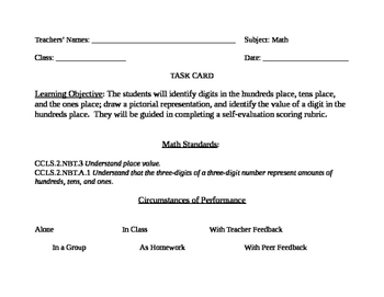 Preview of Go Math! Grade 2 Bulletin Board Task Card for October Portfolio Piece