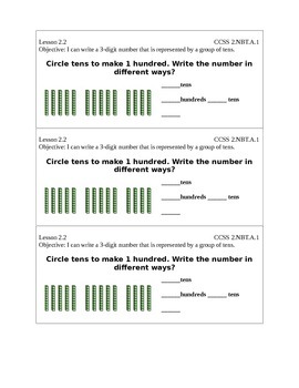 Preview of Go Math Grade 2 (Chapter 2) Journal Prompts/Exit Slips