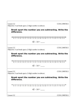 Preview of Go Math Grade 2 (Chapter 5) Journal Prompts/Exit Slips