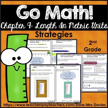 Preview of Go Math! Grade 2 Chapter 9: Length in Metric Units Strategies Reference Book