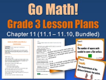 Preview of Go Math Grade 3 Chapter 11 (Lessons 11.1-11.10 w/ Journal Prompts & Vocabulary-