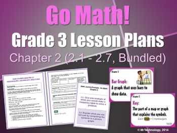 Preview of Go Math Grade 3 Chapter 2 Lesson Plans, Journal Prompts & Vocabulary Posters