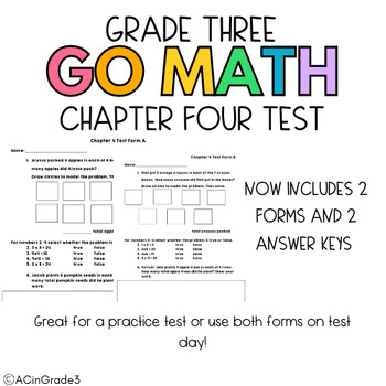 Preview of Go Math Grade 3 Chapter 4 Test