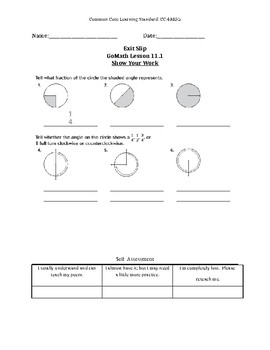 Preview of Go Math Grade 4 Chapter 11 Exit Slips Lessons 1-5