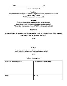 Go Math Grade 4 Chapter 3 Lessons 1 2 3 And 7 Modified Worksheets