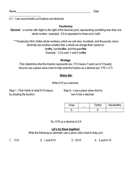 Preview of Go Math Grade 4 Chapter 9 Modified Lesson Worksheets
