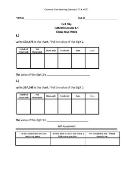 Preview of Go Math Grade 4 Chapters 1-13 BUNDLE - Exit Slips For An ENTIRE School Year