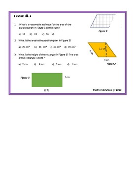 Go Math Grade 6 Chapter 10 Formative Assessments For Each Lesson