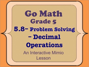 lesson 5.8 problem solving decimal operations
