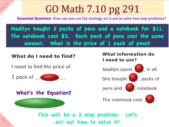 problem solving two step problems lesson 7.10