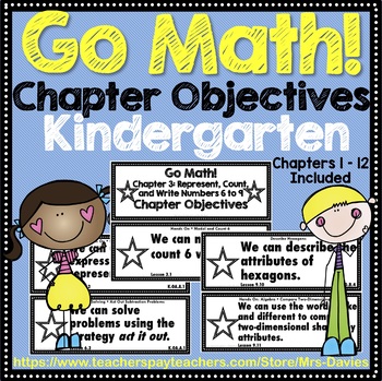 Preview of Go Math! Kindergarten Chapter Objectives