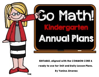 Preview of Go Math! Kindergarten Yearly Paced Plan aligned with the Common Core