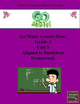 Preview of Go Math Lesson Plans Unit 5 - Word Wall Cards - EDITABLE - Grade 3