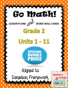 Preview of Go Math Lesson Plans Units 1-11 - Word Wall Cards - EDITABLE - Grade 2
