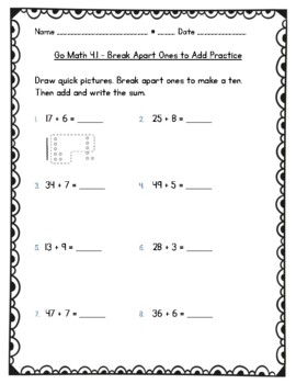 Preview of Go Math Practice - 2nd Grade Chapter 4 - 2-Digit Addition Worksheets