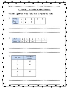 Preview of Go Math Practice - 3rd Grade Chapter 5 - Use Multiplication Facts