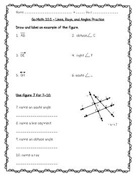 Preview of Go Math Practice - 4th Grade Chapter 10 - Two Dimensional Figures