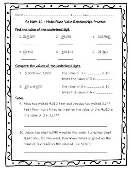 Preview of Go Math Practice - 4th Grade Worksheets For Entire Year Bundle