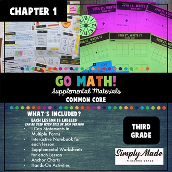 Preview of 2012/2016 Go Math Supplemental Resources Chapter One Third Grade Common Core