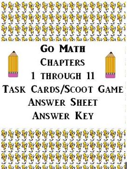 Preview of Go Math Task Cards / Scoot Review Bundle for ALL Chapters