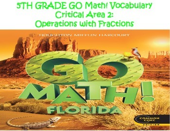 Preview of Go Math! Vocabulary Cards Chapters 6-8