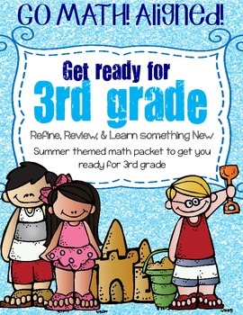 Preview of Go Math aligned 2nd Grade Getting Ready for 3rd Grade SUMMER THEMED PACKET