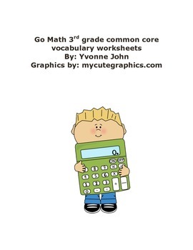 Preview of Go Math common core 3rd grade vocabulary