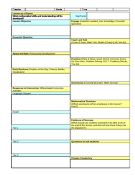 Go Math! lesson plan template (long form) by eventuraomaha | TpT