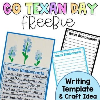 Preview of Go Texan Day Freebie | Bluebonnet Writing Craft & Display | Texas State Flower