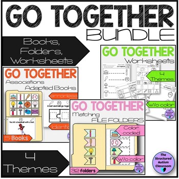Preview of Go Together Associations File folder, Adapted Book, Worksheet BUNDLE Sped
