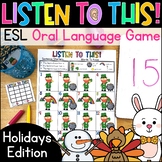 ESL Speaking Activities: Holiday Go-cabulary! Fun Oral Lan