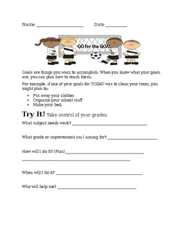 The How and Why of GOAL SETTING worksheet by Creative Guidance and