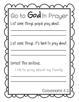 Go to God in Prayer, Colossians 4:2 by ORANGE you fun | TpT