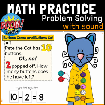 Preview of Go Math 1st Problem Solving | BOOM CARDS | Distance Learning
