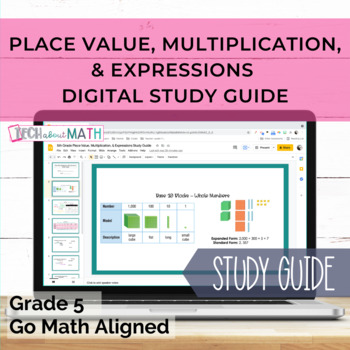 Preview of GoMath Aligned Grade 5 Ch. 1 Study Guide (Place Value, Mult.)