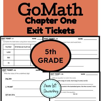 Preview of GoMath Fifth Grade Chapter One - Exit Tickets