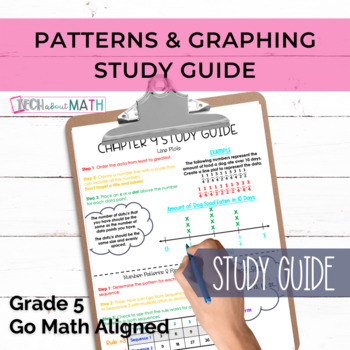 Preview of GoMath Grade 5 Chapter 9 Study Guide - Patterns and Graphing