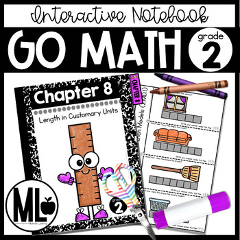 Preview of GoMath-Second Grade InteractiveNotebook Chapter 8 - Length in Customary Units