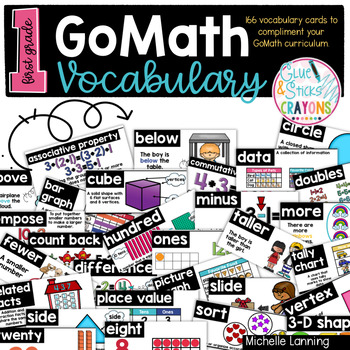 Preview of GoMath Vocabulary Cards for First Grade