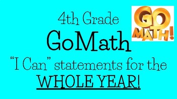Preview of GoMath objectives for the WHOLE YEAR!