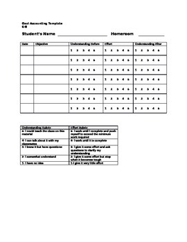 Preview of Goal Accountibility Template 6-8