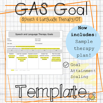 Preview of Goal Attainment Scaling GAS IEP template | Occupational Speech language therapy