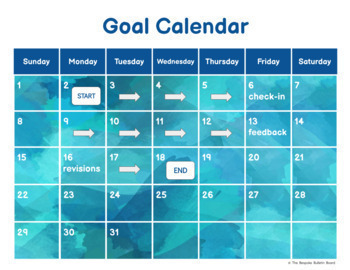 Goal Calendar Print AND Digital Versions Customizable TPT