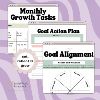 Goal Driven Life Templates: set, reflect & grow by Social Work Scrapbook