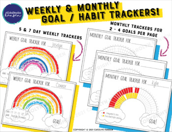 Rainbow Monthly Habit Tracker - Printable Rainbow Stickers For The