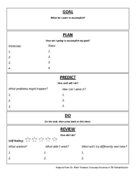 Goal Plan Do Review Worksheets Teaching Resources Tpt